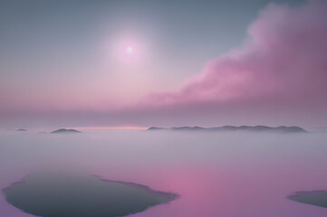 Fototapeta premium Winter cozy and atmospheric landscape,Generative AI