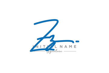 Initial ZZ signature logo template vector. Hand drawn Calligraphy lettering Vector illustration.