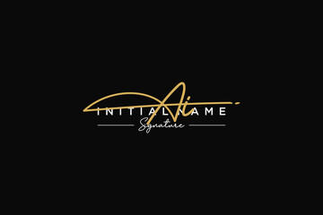 Initial AI signature logo template vector. Hand drawn Calligraphy lettering Vector illustration.