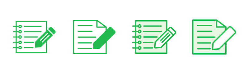 Note icon set. notepad icon vector