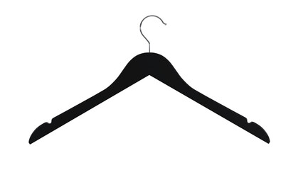 Black hanger for clothes isolated on transparent and white background. Hanger concept. 3D render