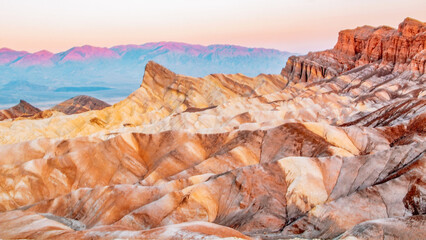 Zabriskie Point is a part of Amargosa Range located east of Death Valley in Death Valley National Park in California