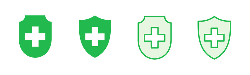 Obraz premium Health insurance icon set. Insurance health document icon