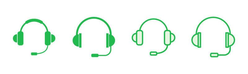 Headphone icon set. Headvector icon symbols