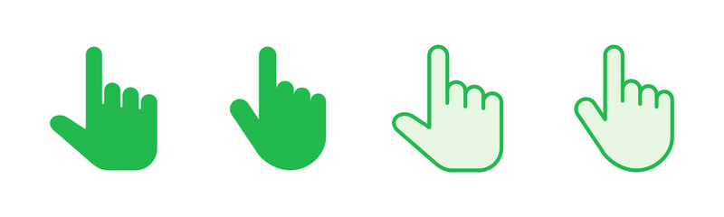 Hand icon set. hand vector icon, palm,click