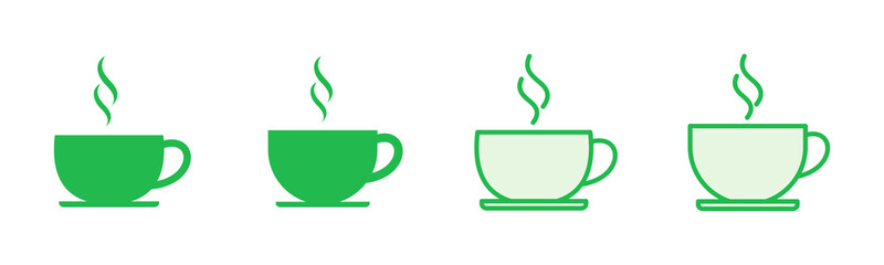 Coffee cup icon set. cup a coffee icon vector.