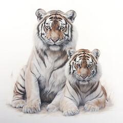 tiger animal on a white background