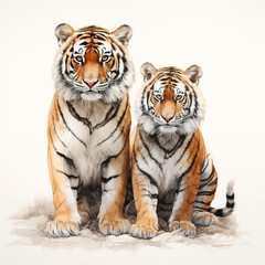 tiger animal on a white background