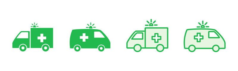 Ambulance icon set. ambulance truck icon vector. ambulance car © AAVAA