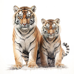 Fototapeta premium tiger animal on a white background