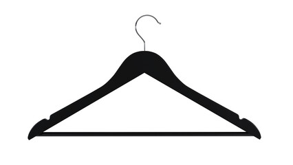 Black hanger for clothes isolated on transparent and white background. Hanger concept. 3D render