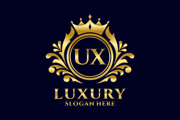 Initial UX Letter Royal Luxury Logo template in vector art for luxurious branding projects and other vector illustration.
