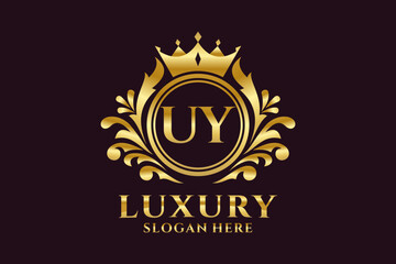 Initial UY Letter Royal Luxury Logo template in vector art for luxurious branding projects and other vector illustration.