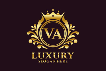 Initial VA Letter Royal Luxury Logo template in vector art for luxurious branding projects and other vector illustration.
