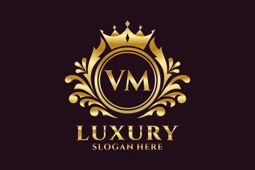 Initial VM Letter Royal Luxury Logo template in vector art for luxurious branding projects and other vector illustration.