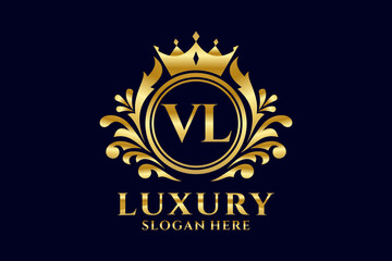 Initial VL Letter Royal Luxury Logo template in vector art for luxurious branding projects and other vector illustration.
