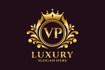 Initial VP Letter Royal Luxury Logo template in vector art for luxurious branding projects and other vector illustration.
