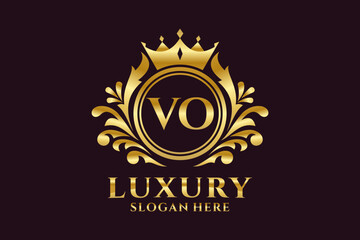 Initial VO Letter Royal Luxury Logo template in vector art for luxurious branding projects and other vector illustration.
