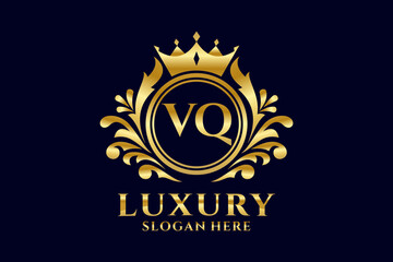 Initial VQ Letter Royal Luxury Logo template in vector art for luxurious branding projects and other vector illustration.