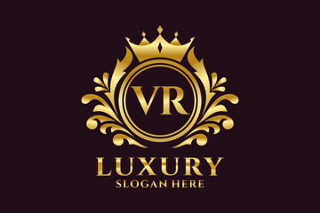 Initial VR Letter Royal Luxury Logo template in vector art for luxurious branding projects and other vector illustration.