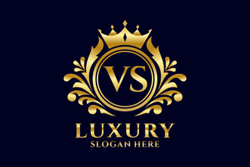 Initial VS Letter Royal Luxury Logo template in vector art for luxurious branding projects and other vector illustration.