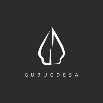 GD letter gunungan Wayang  vector design concept, icon of traditional Javanese house (village hut) for branding