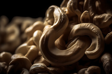 A close up of cashew nut - obrazy, fototapety, plakaty
