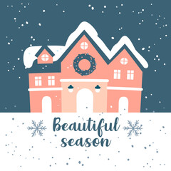 Fototapeta na wymiar Beautiful Season Winter Card Pattern