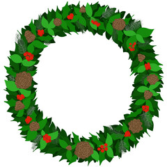 The Christmas wreath drawing