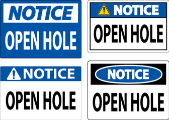 Notice Sign Open Holes
