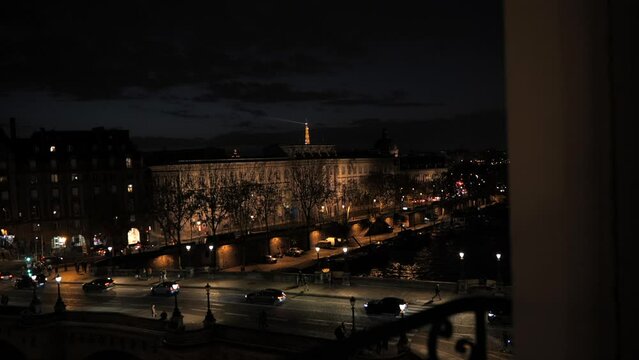 Typical famous Paris view by night (Pont-Neuf)