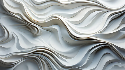 Fototapeta premium 3d illustration of abstract white background with smooth lines and waves in it. 3d abstract paper art style, design layout for business presentations or web template cover. Generative AI technology.