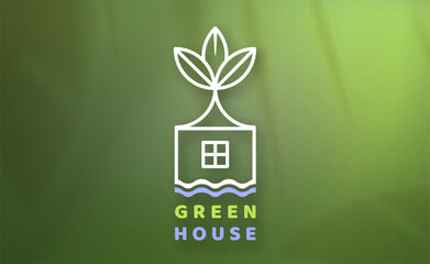Eco house logo template. Green house vector logotype concept. Eps 10
