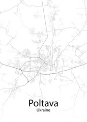 Poltava Ukraine minimalist map