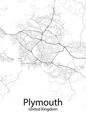 Fototapeta na wymiar Plymouth United Kingdom minimalist map