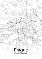 Prague Czech Republic minimalist map