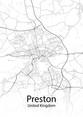 Preston United Kingdom minimalist map