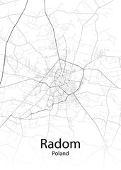 Radom Poland minimalist map