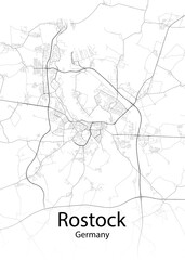 Rostock Germany minimalist map