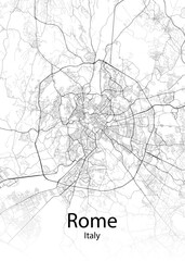 Rome Italy minimalist map - obrazy, fototapety, plakaty