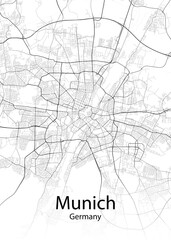 Munich Germany minimalist map - obrazy, fototapety, plakaty