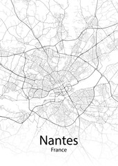 Nantes France minimalist map
