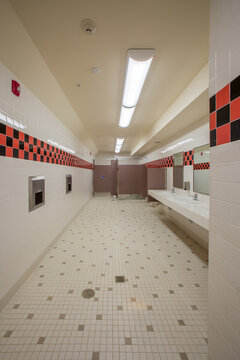 Empty public restroom