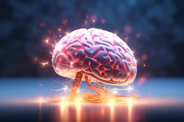 Virtual creative image of artificial intelligence with a sketch of the human brain