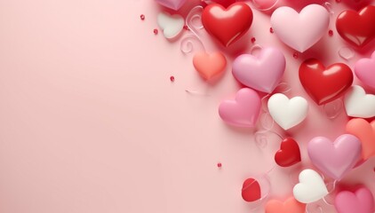 Happy Valentine's day decoration with heart background