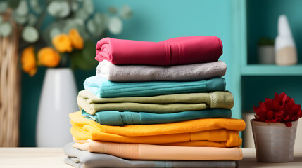 washing machine with pile of clothes