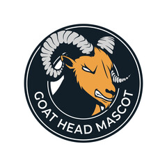 Goat head vector mascot logo template