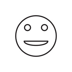 smile happy emoji icon flat liner illustration on white background..eps