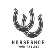 blacksmith horseshoe stable logo vector illustration design - obrazy, fototapety, plakaty
