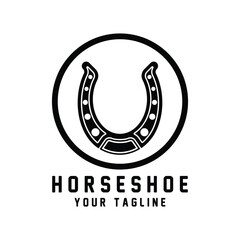 blacksmith horseshoe stable logo vector illustration design